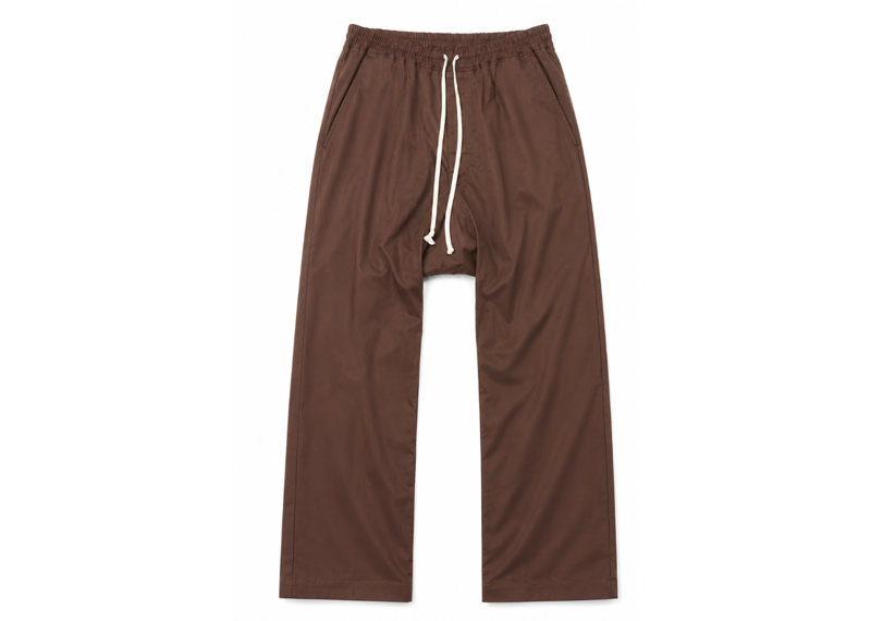 Rick Owens Dietrich Drawstring Brown Pants