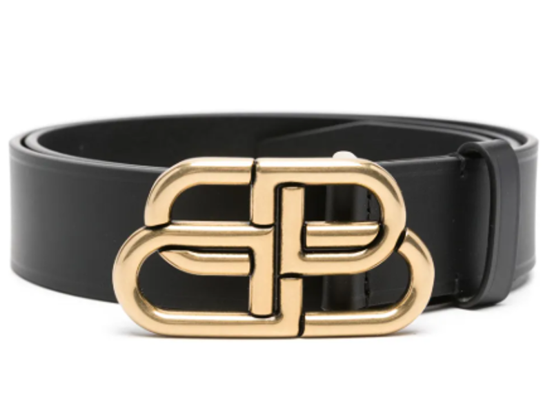 Balenciaga BB leather belt Gold Buckle display picture 2