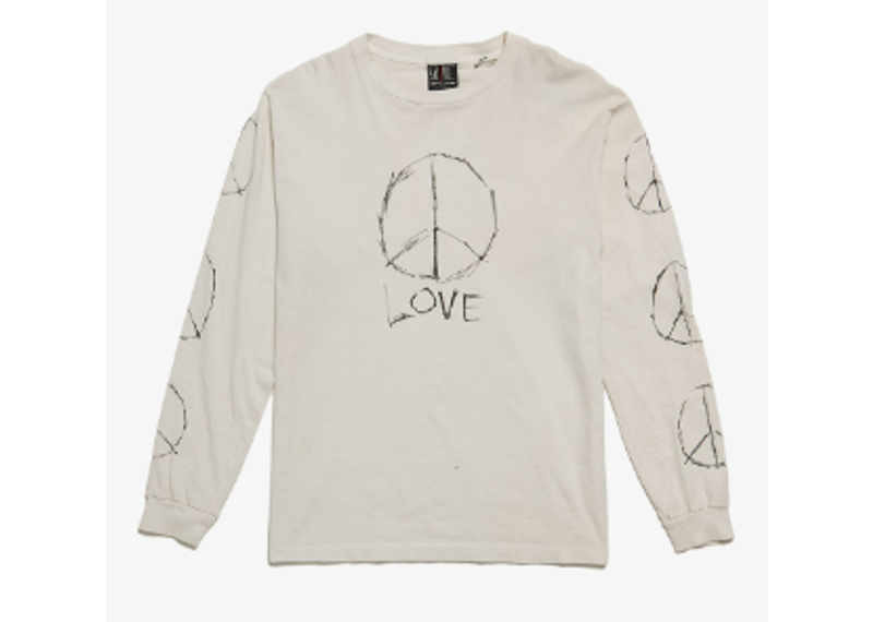 Saint Michael White Peace Sleeve Painted Longsleeve