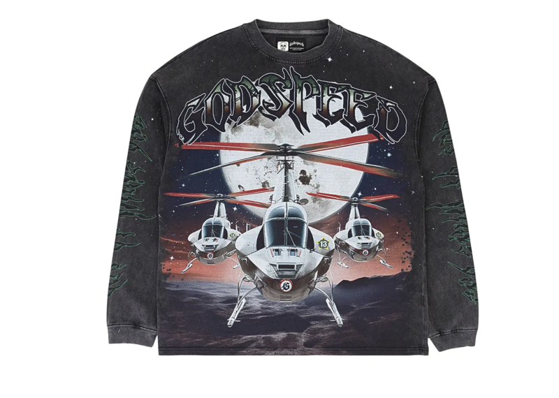 Godspeed Air Strike Long-Sleeve T-Shirt Grey Wash