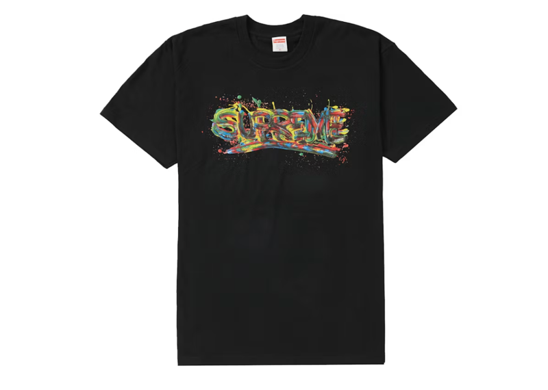 Supreme Paint Logo Tee Black