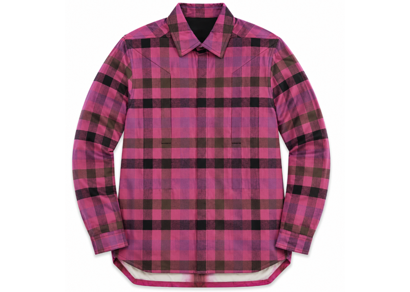 Rick Owens Fogpocket Outershirt in Hot Pink Plaid