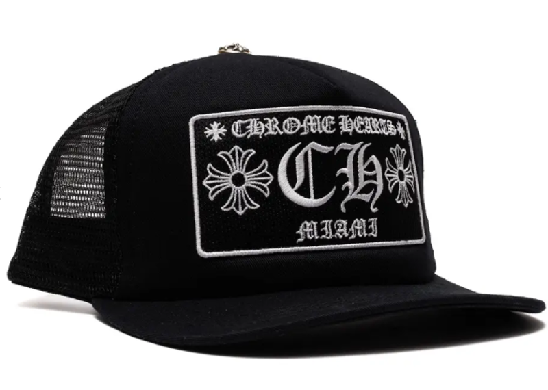 Miami Exclusive CH Patch Trucker Hat Black White