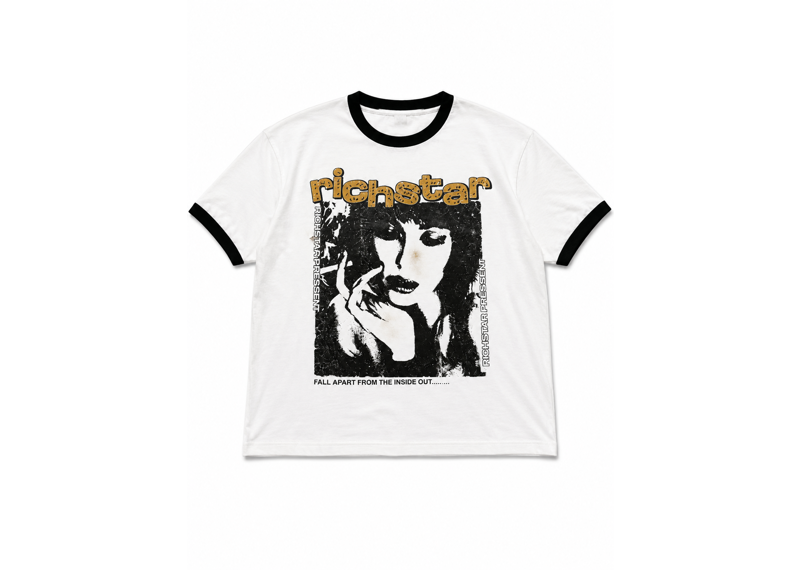 Rich Star Falling Apart Ringer Tee