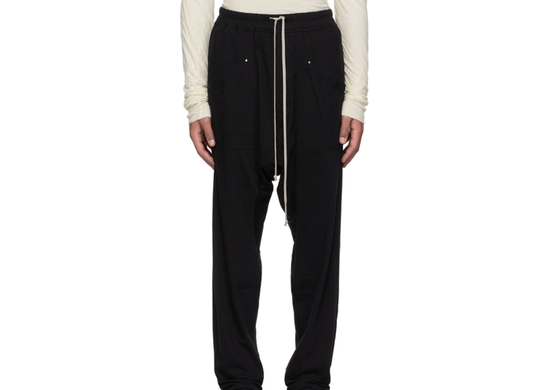 Rick Owens Drkshdw Black Organic Cotton Cargo Pants