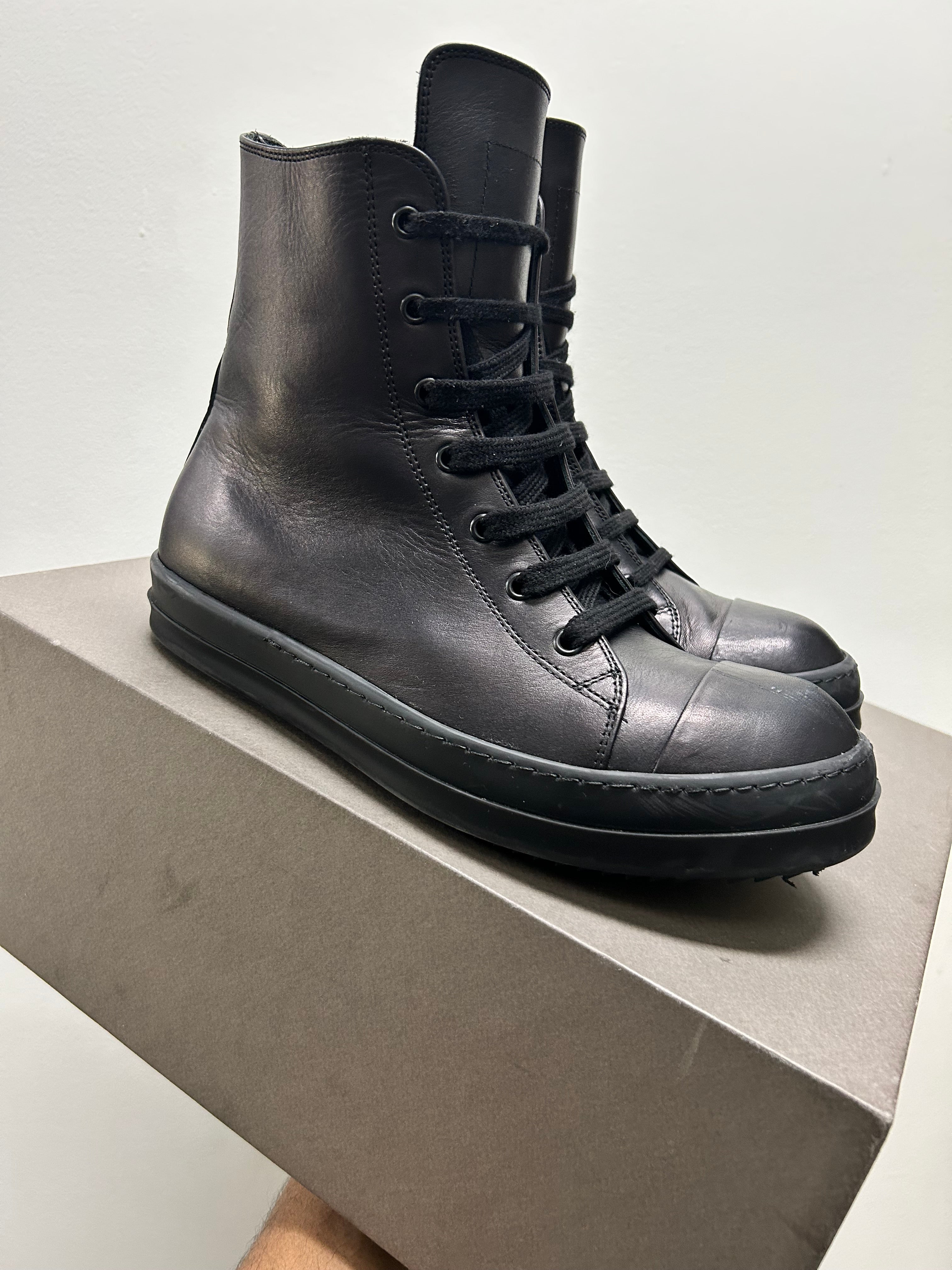 Rick Owens Temple Sneakers Triple Black