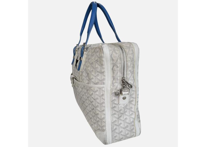 Goyard Ambassade MM Briefcase Travel Laptop Bag White