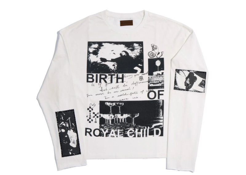 Birth Of A Royal Child 90s Hollywood Long Sleeve Tee White (slight flaw)