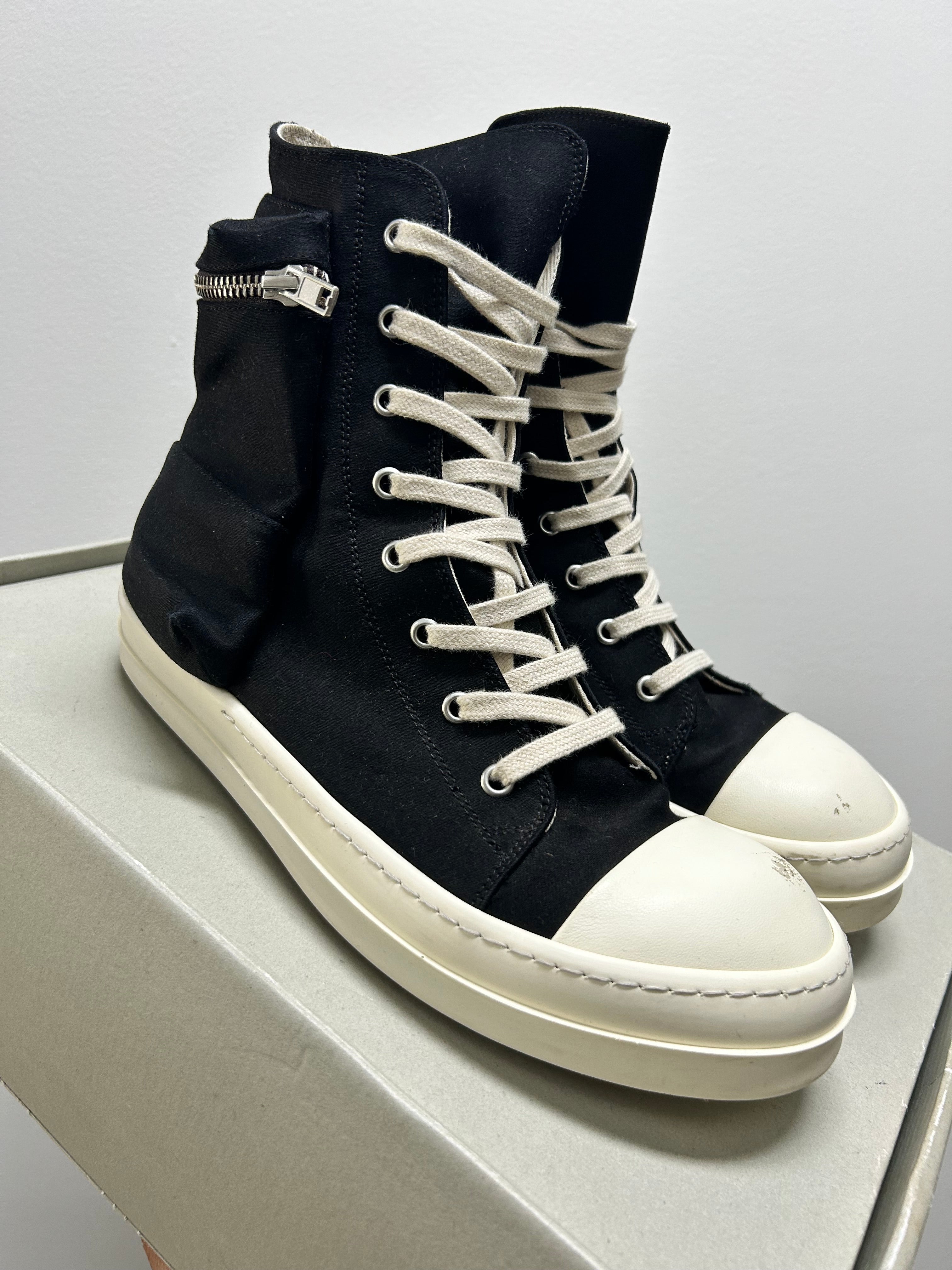 Rick Owens DRKSHDW Temple Cargo Sneaks Black Milk