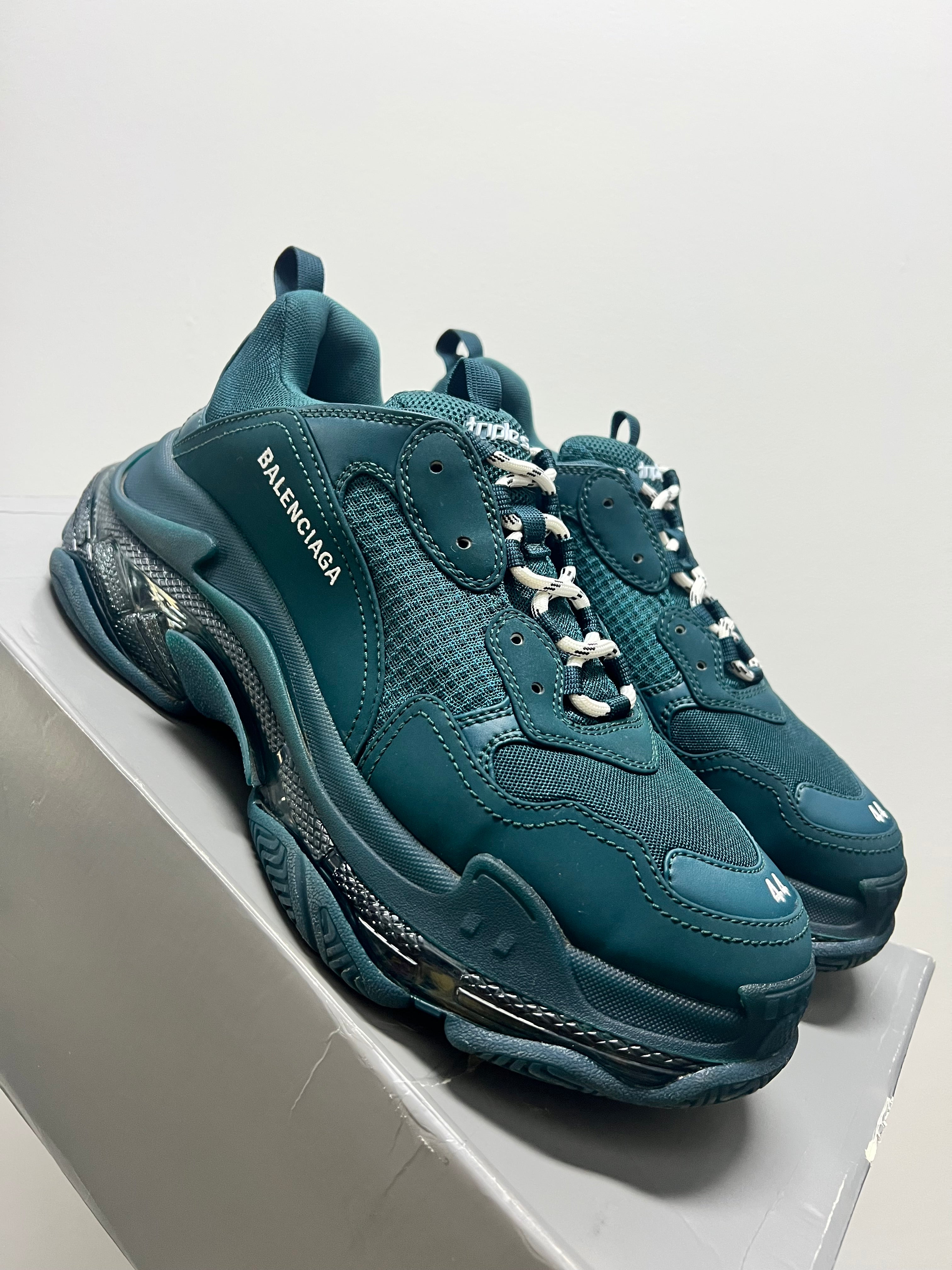 Balenciaga Triple S Sneaker Clear Sole - Full Dark Green