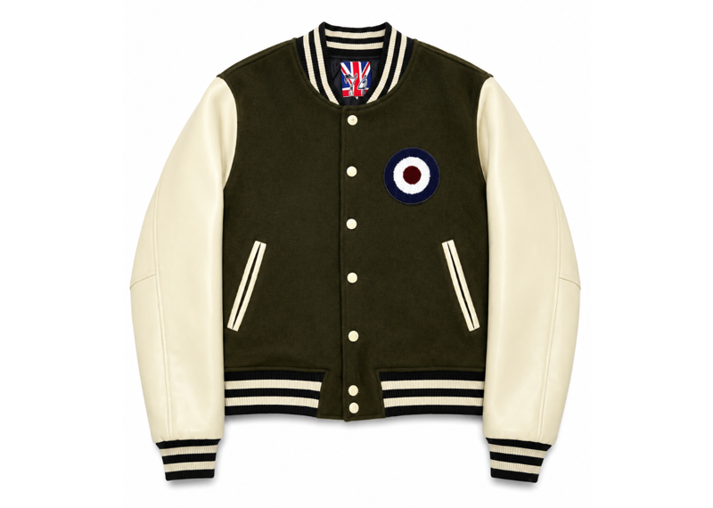 74 IS WAR OLIVE VARSITY JACKET