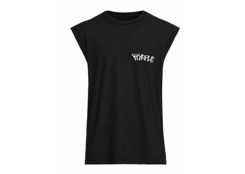 PURPLE SLEEVELESS LOGO TEE