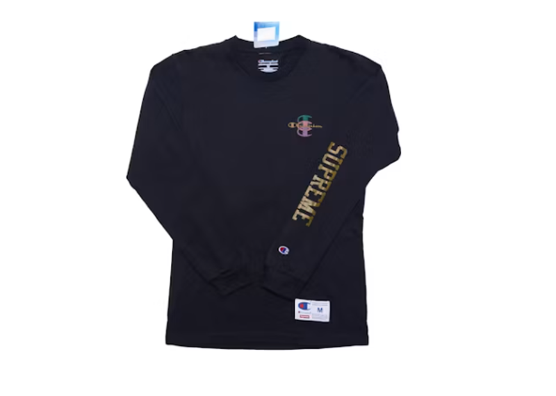 Supreme Champion Stacked C L/S Tee Black
