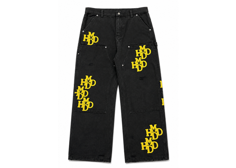 HMDD Yellow Patch Black Carpenter Pants