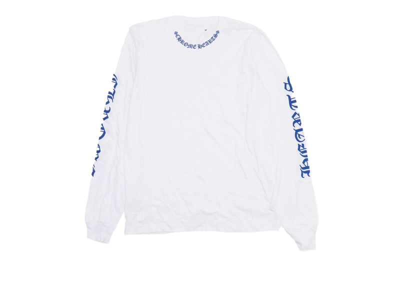 Chrome Hearts neck-logo long-sleeve T-shirt Blue White