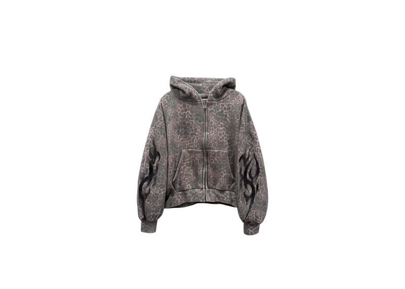 End days Leopard zip up