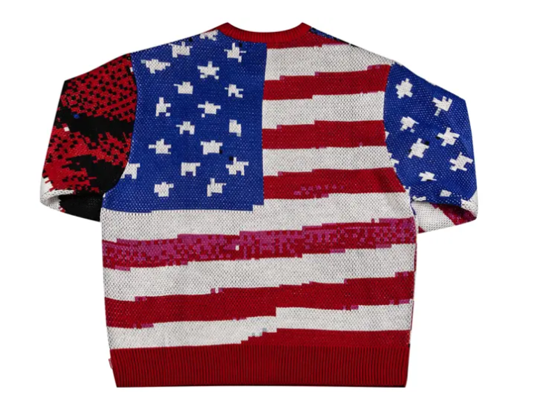 Supreme Digital Flag Sweater Red