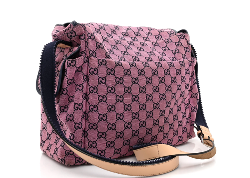Gucci Monogram Multicolor Diaper Bag Pink Blue