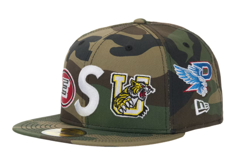 Supreme Mascots S Logo New Era 59Fifty Fitted Cap Woodland Camo
