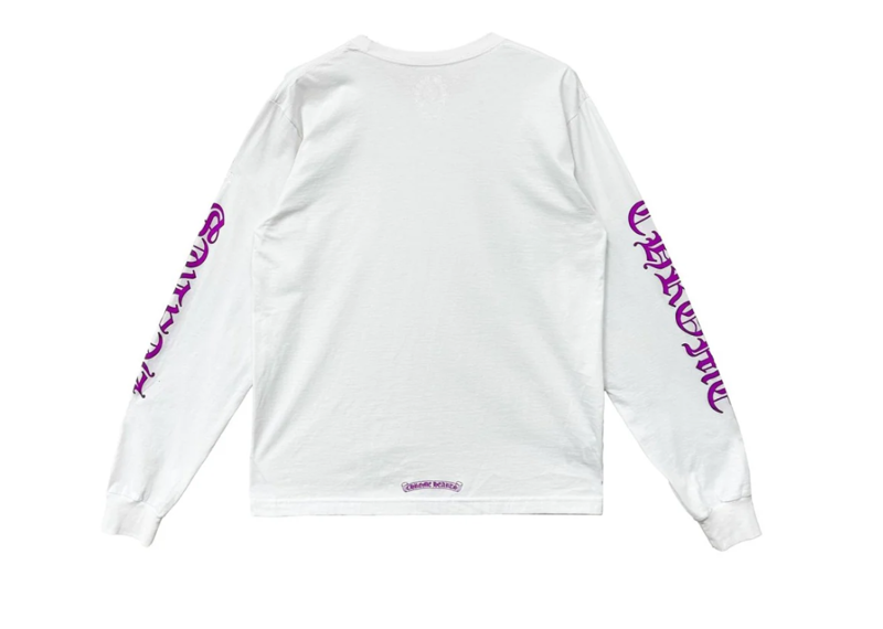 Chrome Hearts Purple Letter Collar Long Sleeve T-Shirt Tee