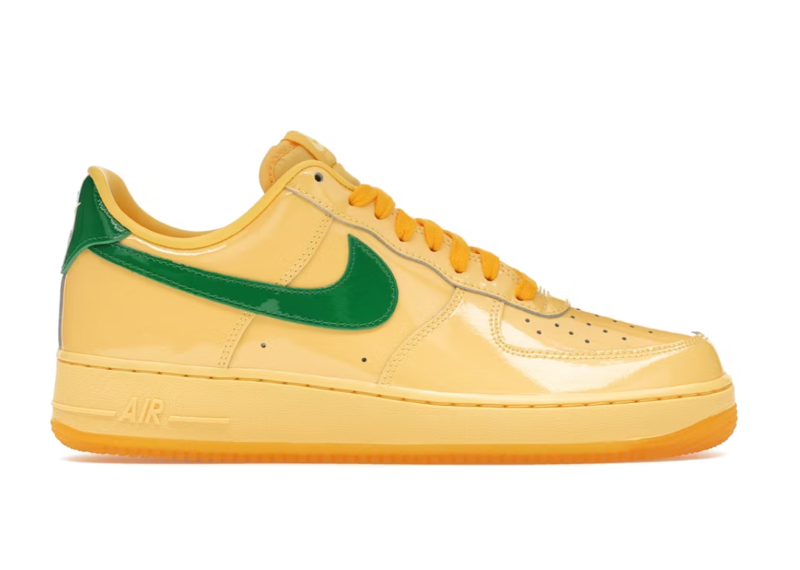 Nike Air Force 1 Low Patent Leather Topaz Gold Pine Green