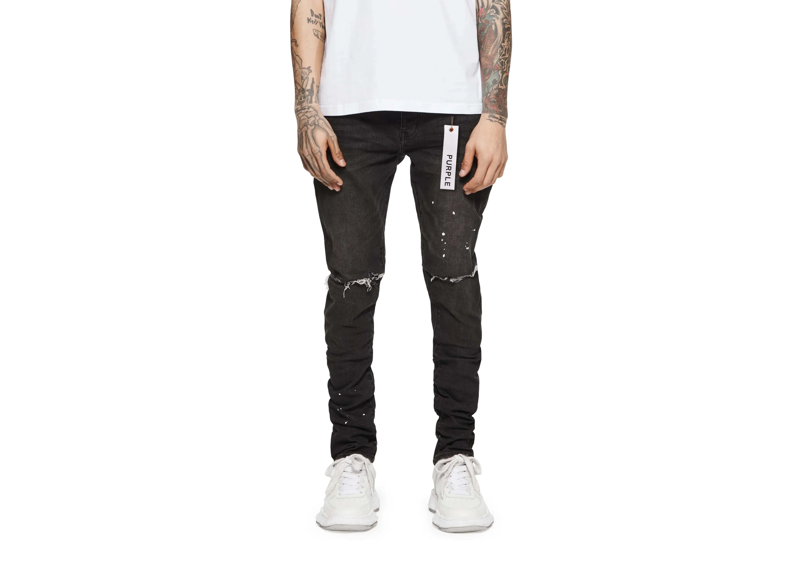 Purple Brand Black Overspray Jean