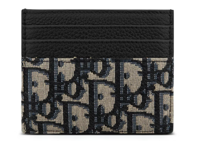 Dior Oblique Jacquard (6 Slot) Card Holder Beige Black