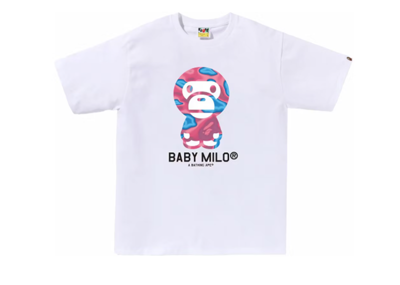 BAPE Liquid Camo Baby Milo Tee White/Pink