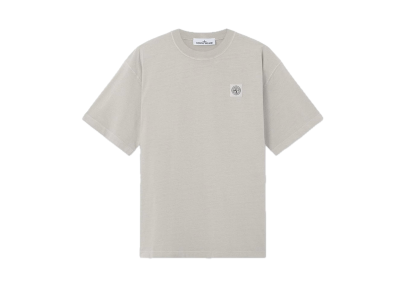 Stone island patch crewneck tee pearl