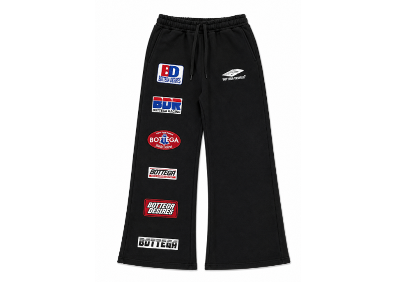 BOTTEGA DESIRES PATCHES SWEATPANTS BLACK