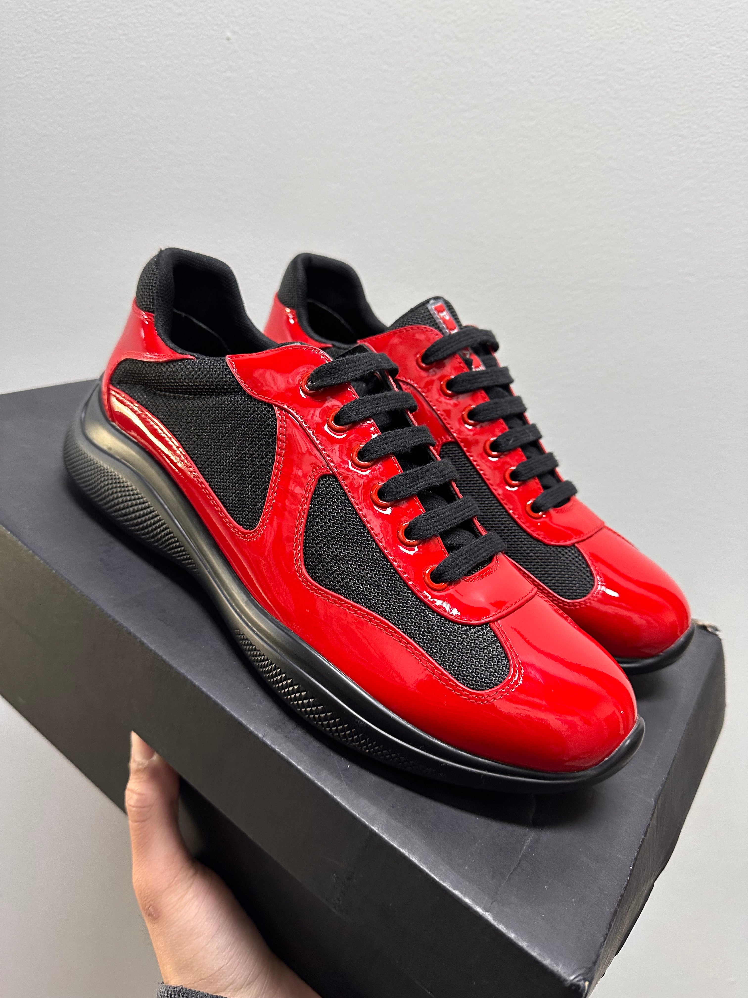 Prada Cups Red Patent Leather