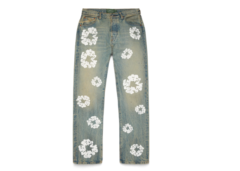 Denim Tears Straight Cotton Wreath Denim Pant Dirty Wash