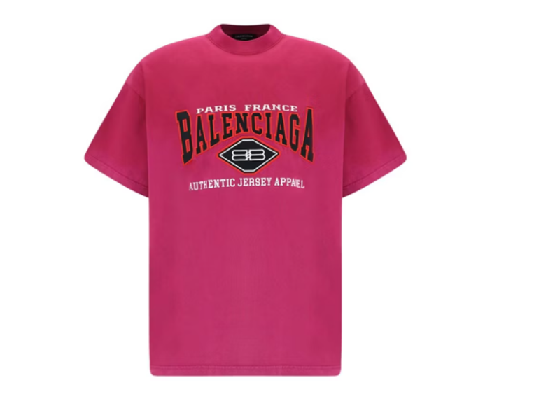 Balenciaga Embroidered BB Authentic Jersey Apparel T-Shirt Pink