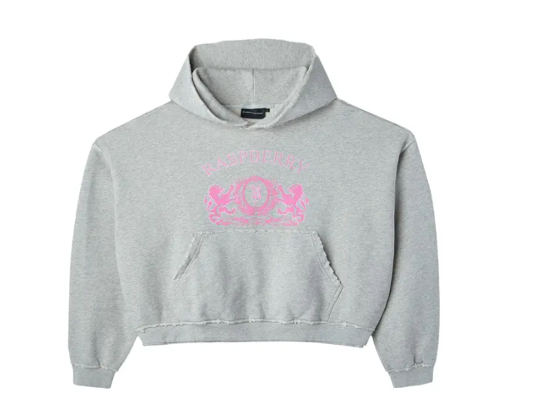 GV Gallery Raspberry Crest Hoodie Heather Grey