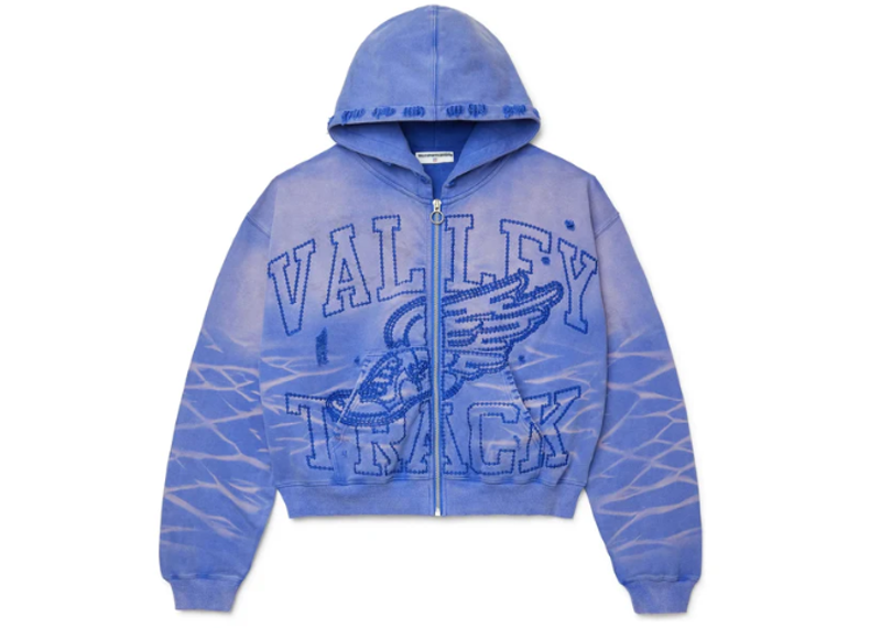 Vale Forever Wildflower Garden Zip-Up Hoodie Blue