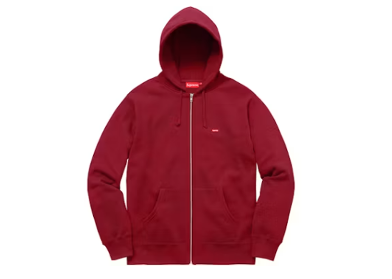 Supreme Small Box Logo Zip Up Hooded Sweatshirt Cardinal