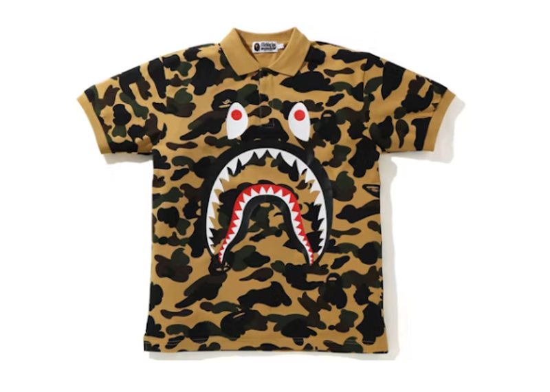 BAPE 1st Camo Shark Polo Yellow