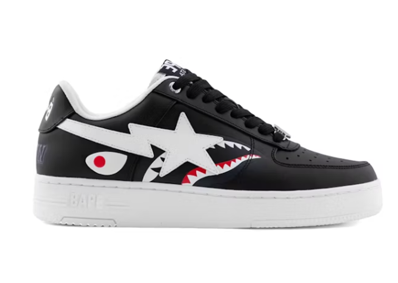 BAPE STA M2 BLACK LEATHER SHARK