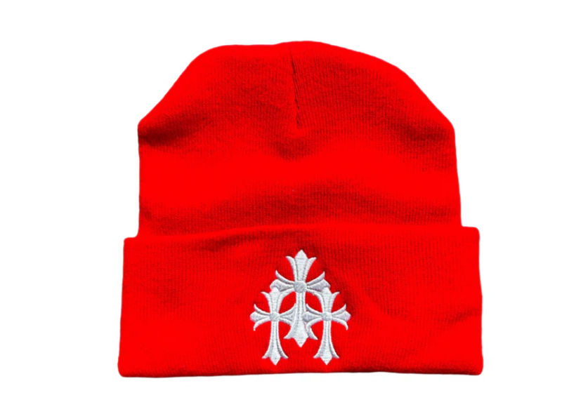 Chrome Hearts Triple Cross Beanie Red