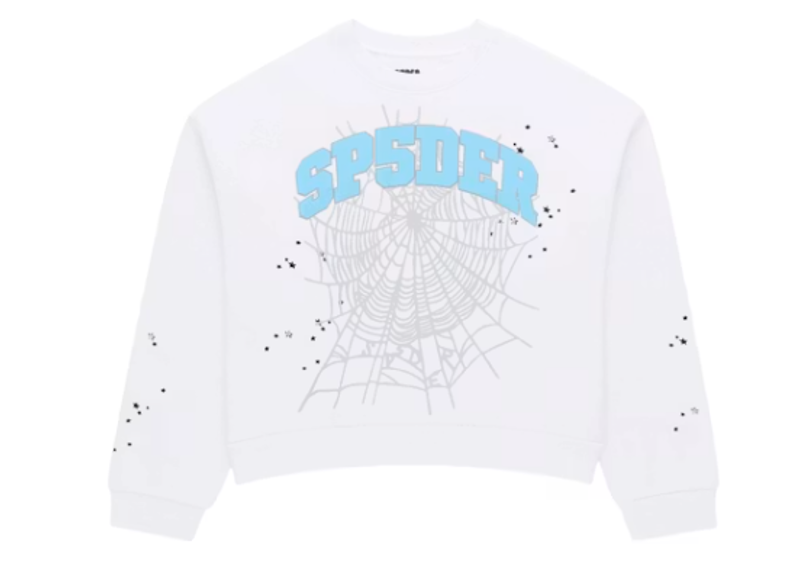 Sp5der Varsity Web Crewneck White