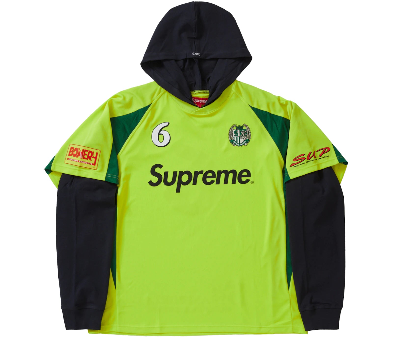 Supreme Hooded Soccer Jersey Bright Yellow