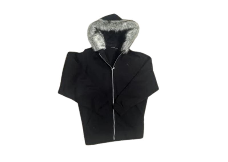MARKETA OFFICIAL BLACK MOHAIR HOODIED ZIP UP