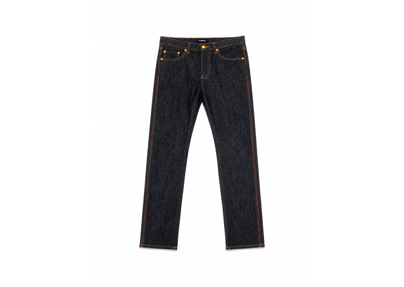 Purple Brand Jeans P001 Low Rise Skinny Jean - Raw Black Neon Pop
