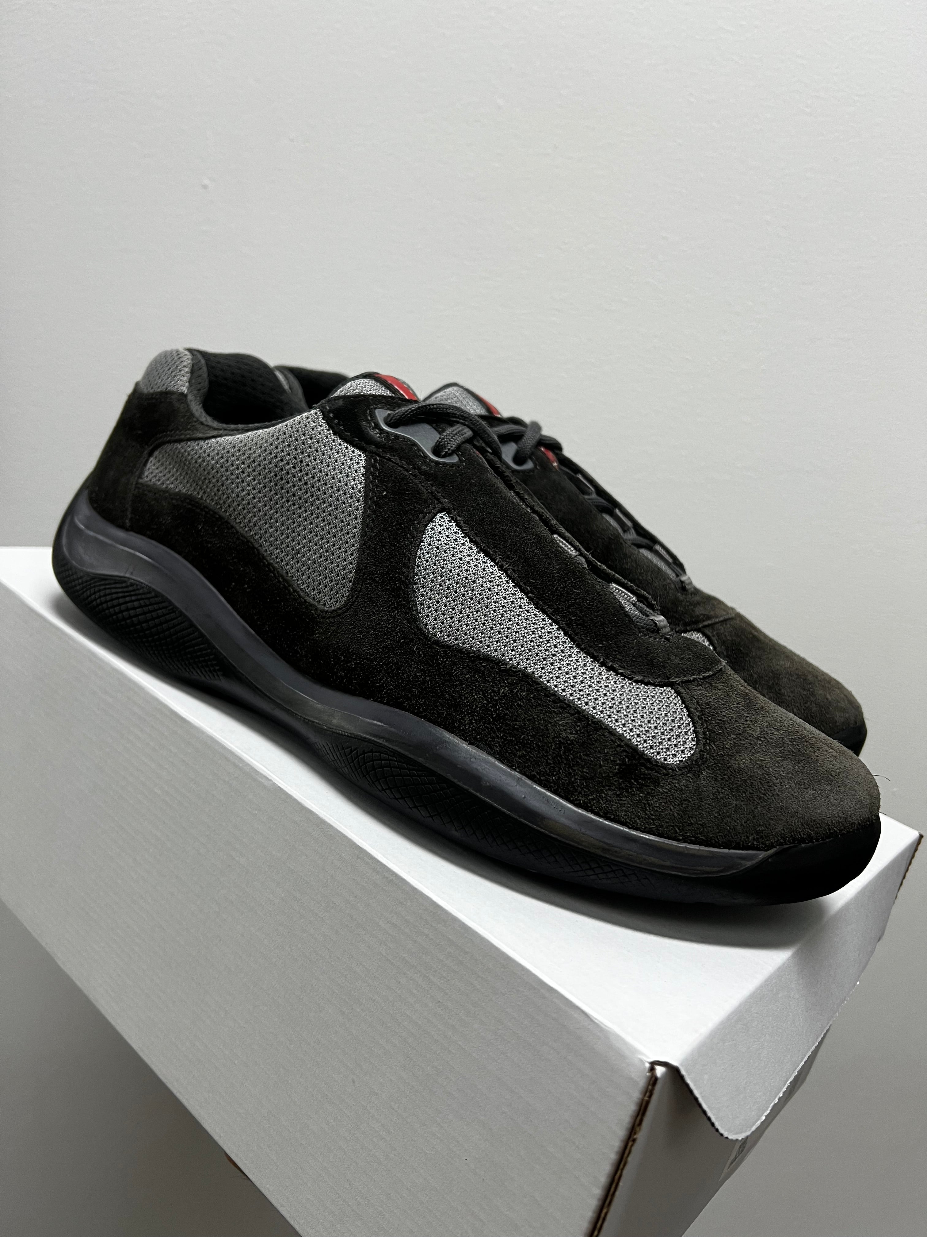 PRADA VINTAGE AMERICA CUP DARK GREY SUEDE