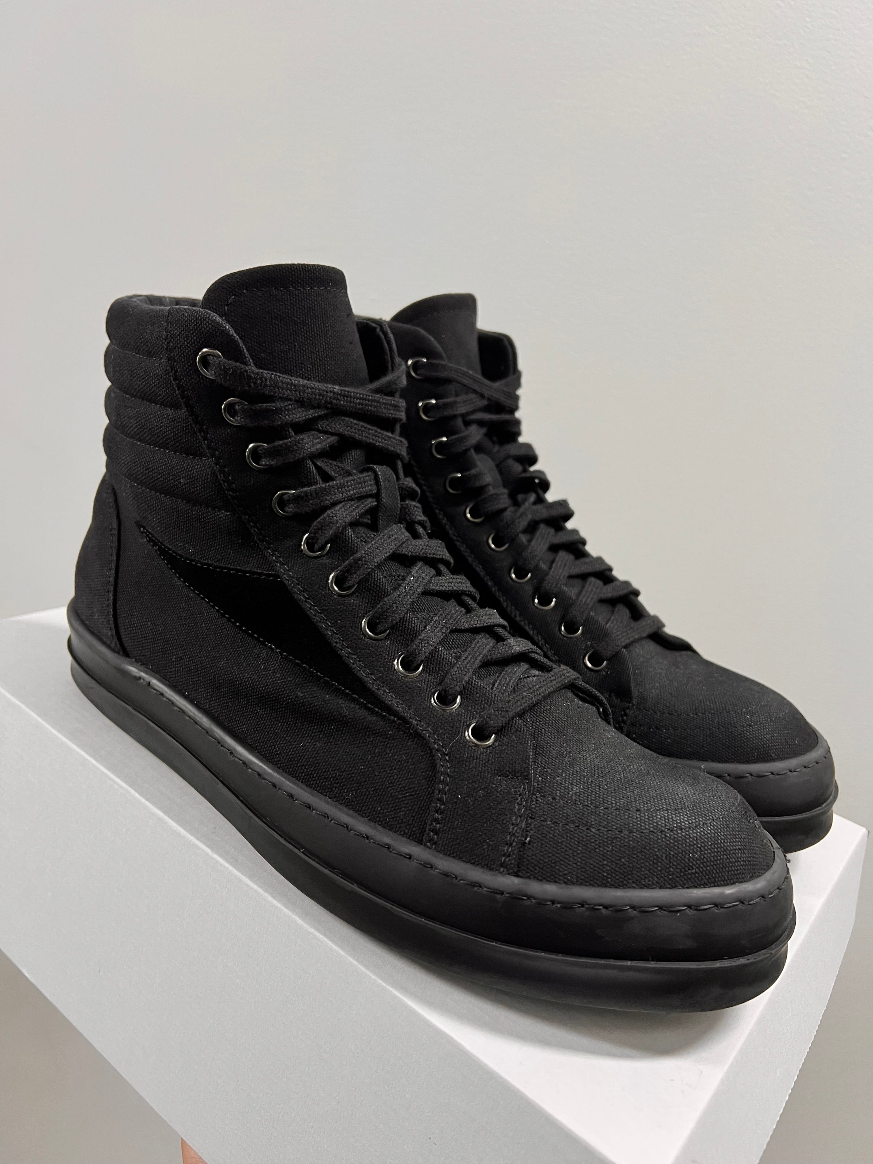Rick Owens High Top Vans Triple Black
