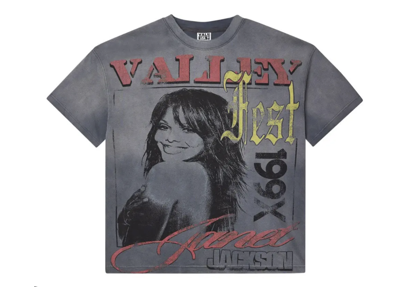 Vale 199X Janet Jackson Black Wash Tee
