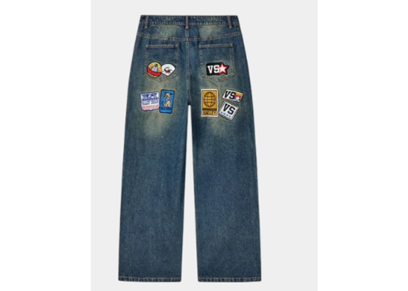 Vale Forever 1980s Blue Denim Carpenter Pants