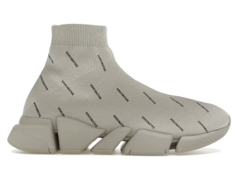 Balenciaga Speed Trainer 2.0 All Over Logo Beige