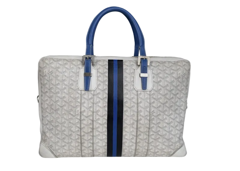 Goyard Ambassade MM Briefcase Travel Laptop Bag White
