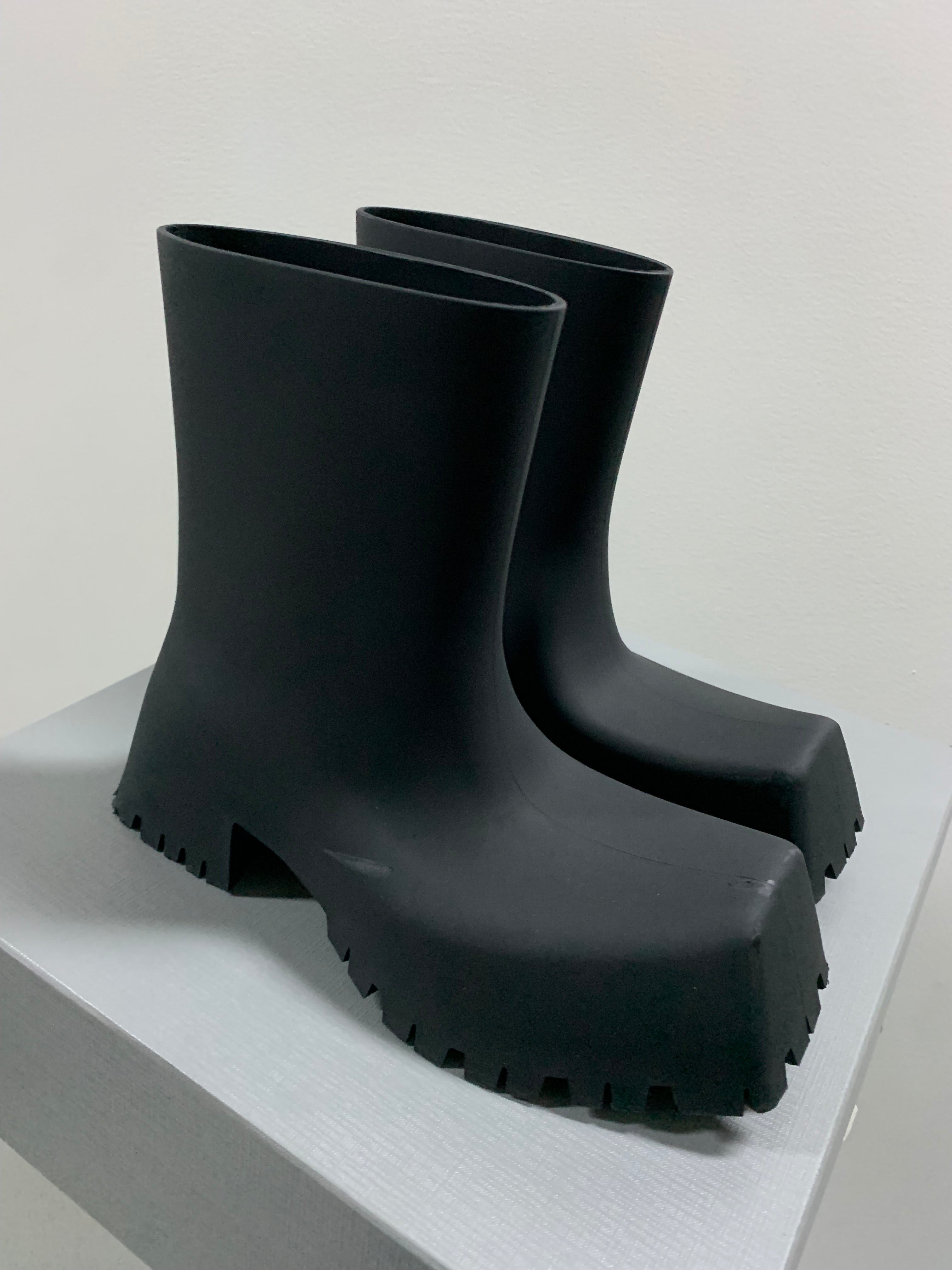 Balenciaga Trooper Rubber Boot Black